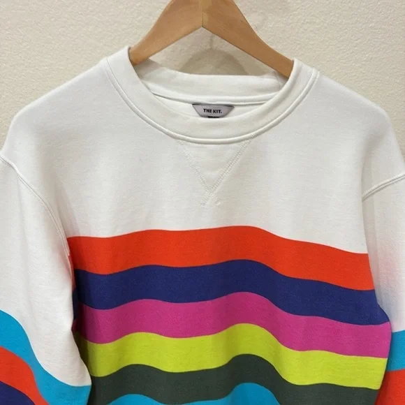 THE KIT JJ Sweatshirt | Confetti Stripe—FABULOUS Fabric and Colors—BEACH—Day—New - Picture 5 of 9